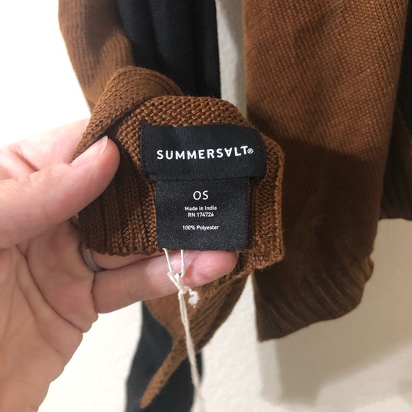 NWT Summersalt The Classic Colorblock Praline & Sea Urchin Scarf Brown & Black - Picture 3 of 5
